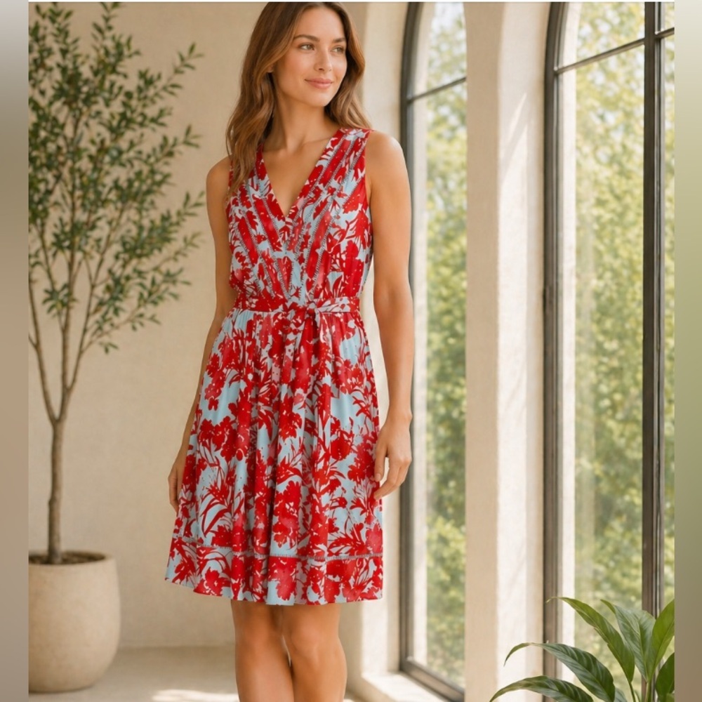Banana Republic Sleeveless Summer Floral Dress size 6 - Picture 1 of 12